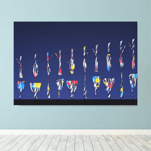 Modern Bauhaus Geometric Pattern Design Leinwanddruck (Insitu (Holzboden))