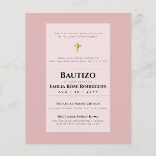 Modern BAUTIZO Bautismo BAPTISM Christening INVITE Flyer