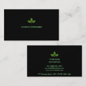 Modern Bay Blätter auf Black Visitenkarte (Vorne/Hinten)