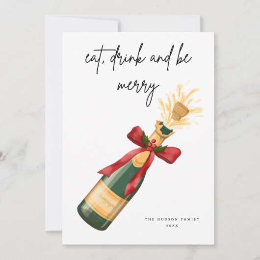 Modern Be frohe Weihnachts-Grußkarte Einladung (Vorderseite)