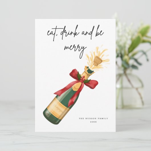 Modern Be frohe Weihnachts-Grußkarte Einladung (Stehend Vorderseite)