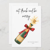 Modern Be frohe Weihnachts-Grußkarte Einladung (Vorne/Hinten)