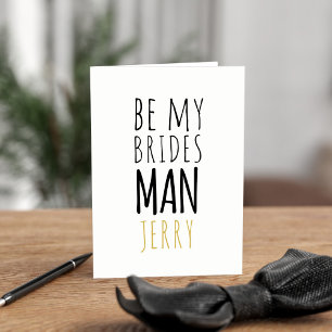 Modern be My Bridesman Trauzeuge Card Einladung