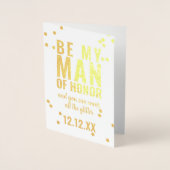 Modern be My Man of Honour Vorschlag Trauzeuge Car Folienkarte (Vorderseite)