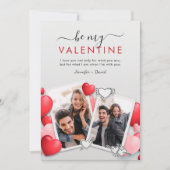 Modern be my Valentine Foto Holiday Card Dankeskarte (Vorderseite)