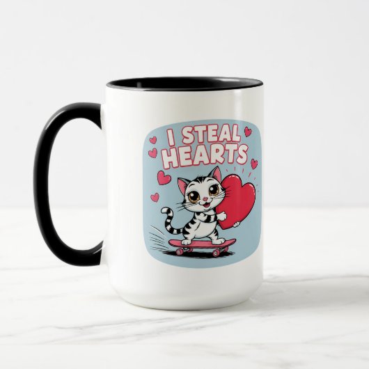 Modern be My Valentine Tasse für Paare (Links)