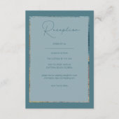 Modern Beach Abstrakt Aquamarin & Gold Empfang Enc Begleitkarte (Vorderseite)