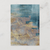 Modern Beach Abstrakt Aquamarin & Gold Empfang Enc Begleitkarte (Rückseite)