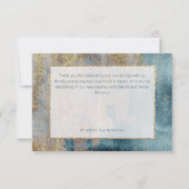 Modern Beach Abstrakt Aquamarin & Gold Hochzeit Da Dankeskarte (Rückseite)