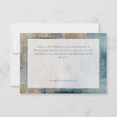 Modern Beach Abstrakt Aquamarin & Gold Hochzeit Da Dankeskarte (Rückseite)