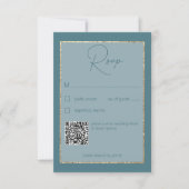 Modern Beach Abstrakt Aquamarin & Gold RSVP Card Karte (Vorderseite)