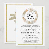 Modern Beach Boho 50-jähriges Party zum Hochzeitst Einladung (Vorne/Hinten)