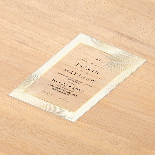 Modern Beach Coastal Frame Wedding   Acryleinladungen (Ablage )