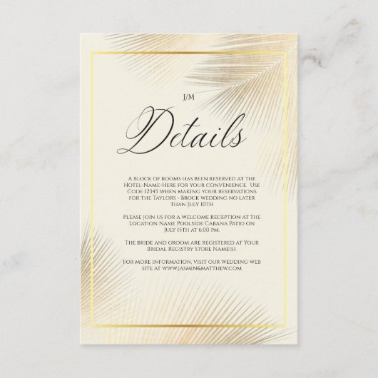 Modern Beach Coastal Frame Wedding Begleitkarte (Vorderseite)