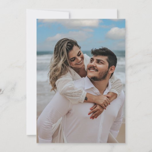 Modern Beach Coastal Frame Wedding   Einladung (Rückseite)