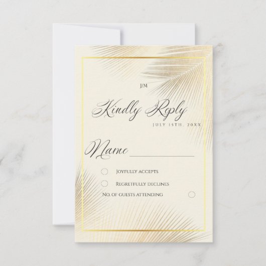 Modern Beach Coastal Frame Wedding   RSVP Karte (Vorderseite)