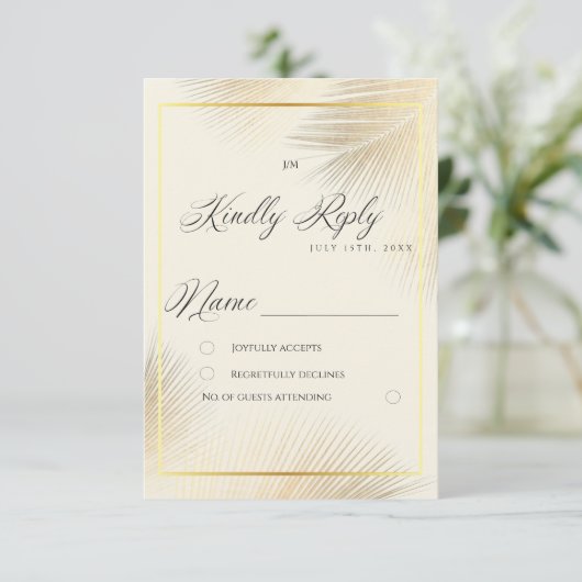 Modern Beach Coastal Frame Wedding   RSVP Karte (Stehend Vorderseite)
