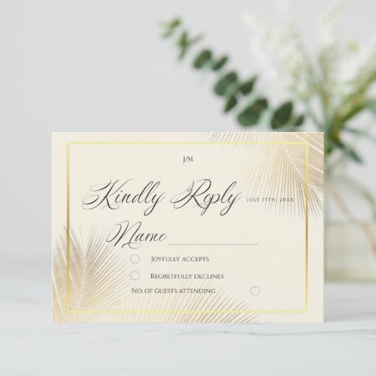 Modern Beach Coastal Frame Wedding   RSVP Karte (Stehend Vorderseite)