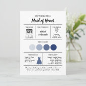Modern Beach Coastal Watercolor Wedding Blue Einladung (Stehend Vorderseite)