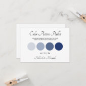 Modern Beach Coastal Watercolor Wedding Blue Karte (Vorderseite/Rückseite Beispiel)