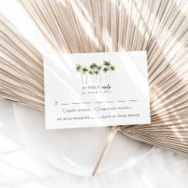 Modern Beach Destination Wedding RSVP Card Begleitkarte