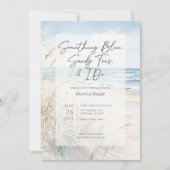 Modern Beach Etwas Blue Brautparty Einladung (Vorderseite)