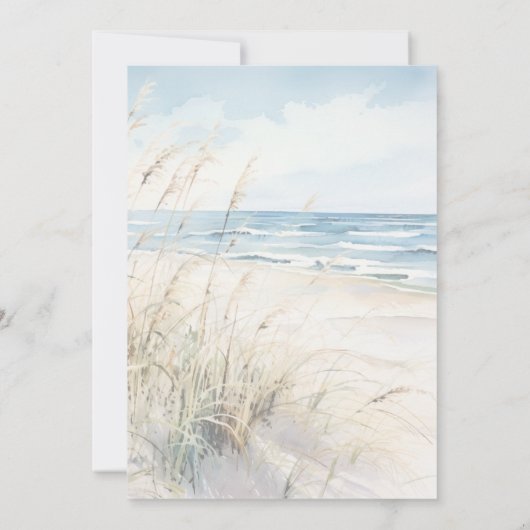 Modern Beach Etwas Blue Brautparty Einladung (Rückseite)