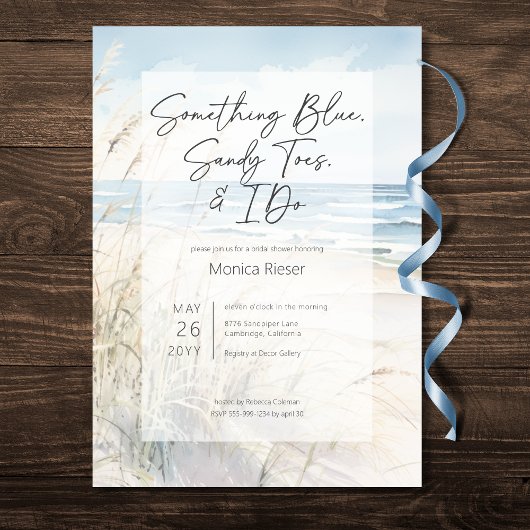 Modern Beach Etwas Blue Brautparty Einladung