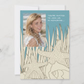 Modern Beach Foto Graduation Party Einladung (Vorderseite)