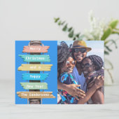 Modern Beach Foto Weihnachtskarte Feiertagskarte (Stehend Vorderseite)