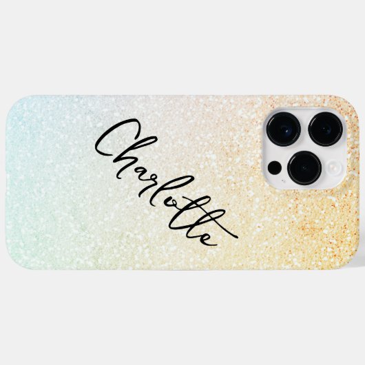 Modern Beach Glitzer Girly Chic Personalisierter N Case-Mate iPhone Hülle (Rückseite (Horizontal))