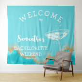 Modern Beach Gold Türkis Bachelorette Wandteppich (Beispiel (Horizontal))