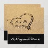 Modern Beach Hochzeit in Urlaubsort Einladung (Vorne/Hinten)