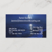 Modern Beach Moon Sea Design Business Card Visitenkarte (Rückseite)