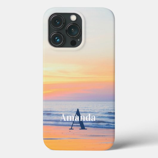 Modern Beach Ocean Tropical Monogram Case-Mate iPhone Hülle (Rückseite)