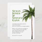 Modern Beach Palm Bold Typografie Simple Wedding Einladung (Vorne/Hinten)