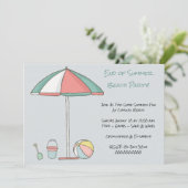 Modern Beach Party Einladung (Stehend Vorderseite)