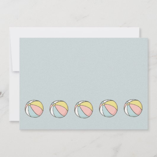 Modern Beach Party Einladung (Rückseite)