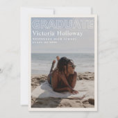 Modern Beach Photo Graduation Announcement Card Einladung (Vorderseite)