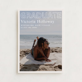Modern Beach Photo Graduation Announcement Card Einladung