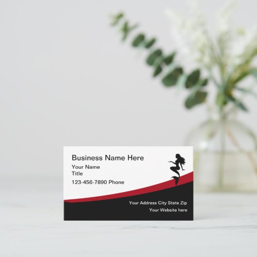 Modern Beach Realtor Mermaid Theme Visitenkarte (Stehend Vorderseite)