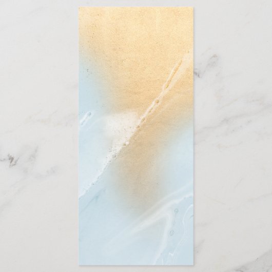 Modern Beach Sand & Ocean Menu Card Menükarte (Rückseite)