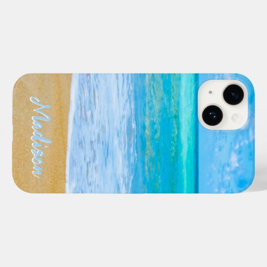 Modern Beach Sand Sky Personalisiert Case-Mate iPhone Hülle (Rückseite (Horizontal))