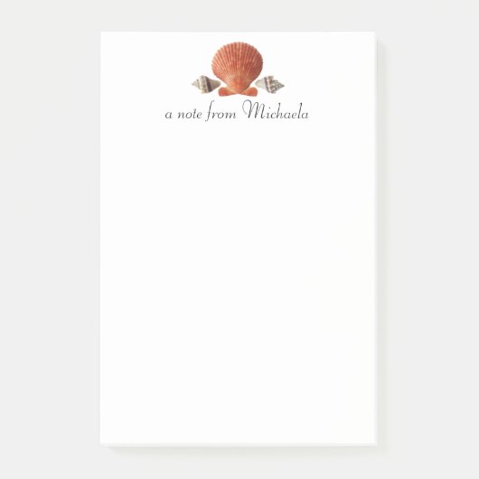 Modern Beach Seashells Personalisiert Post-it Klebezettel (Vorderseite)