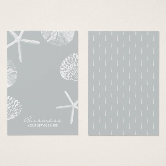 Modern Beach Theme Seashells Grau Earring Display (Vorne & Hinten)