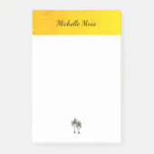 Modern Beach Tropical Palm Trees Elegantes Skript Post-it Klebezettel (Vorderseite)