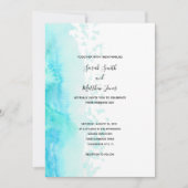 Modern Beach Watercolor Design Wedding Invitation Einladung (Vorderseite)