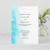 Modern Beach Watercolor Design Wedding Invitation Einladung (Stehend Vorderseite)