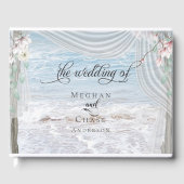 Modern Beach Waves Driftwood Arbour Gästebuch (Vorderseite)