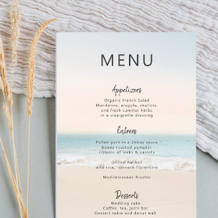Modern Beach Wedding 3 Courts Dinner Menu